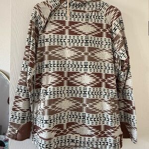AMPERSAND AVE Brown and Cream Patterned Sweater